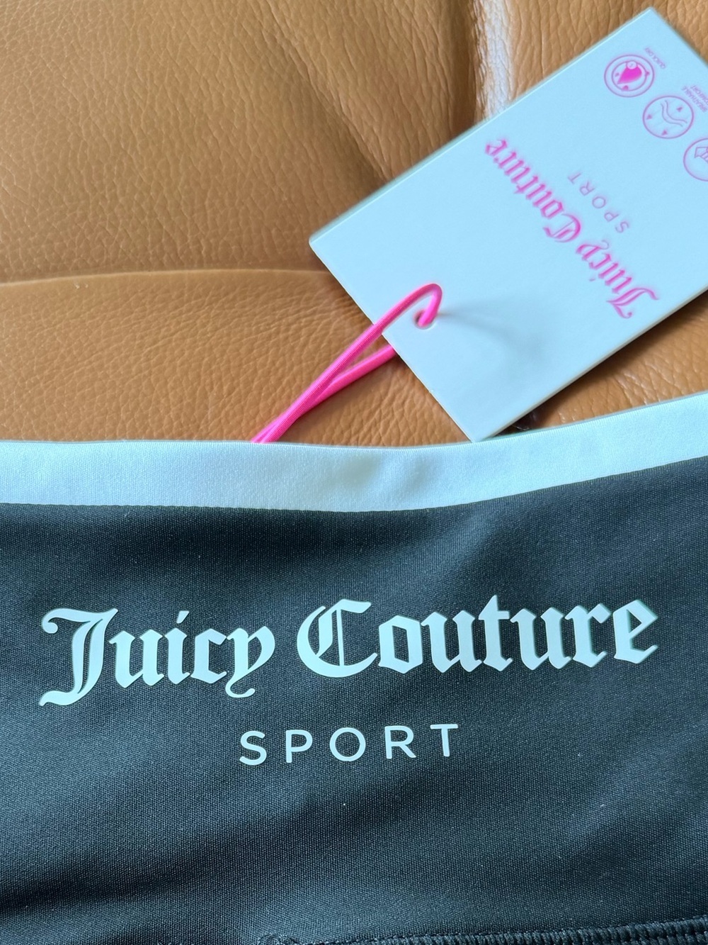 🖤Juicy Couture Sport Black Athletic Shorts with White Blue Waistband. NWT - Picture 15 of 15